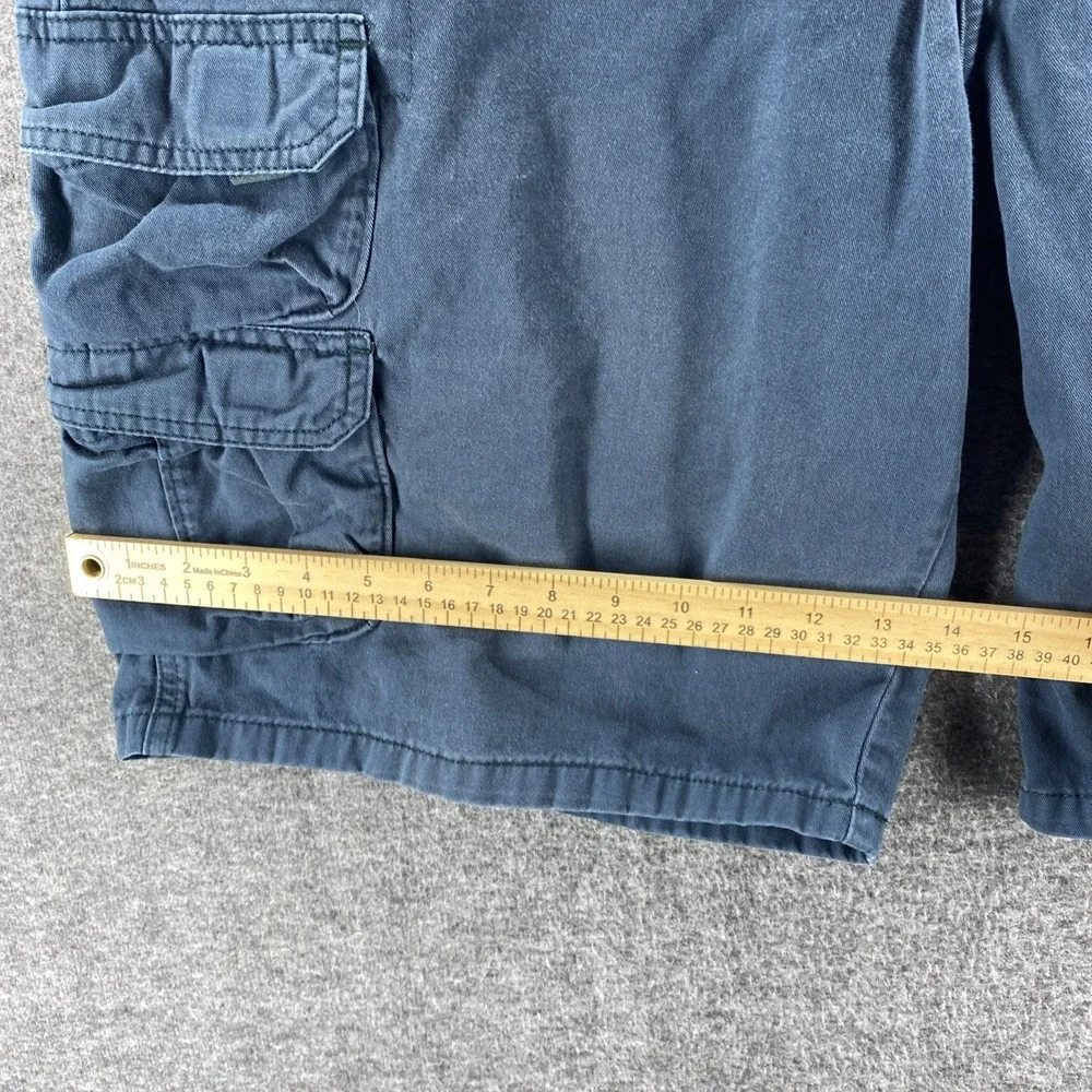 Wrangler Authentics Cargo Shorts Mens 38 Navy Blue Cotton Relaxed Fit ZM6BSM2
